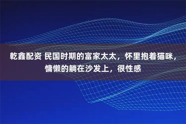 乾鑫配资 民国时期的富家太太，怀里抱着猫咪，慵懒的躺在沙发上，很性感